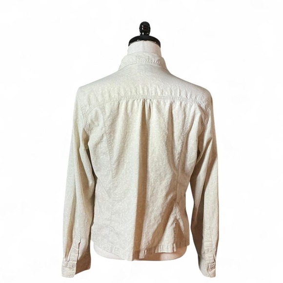 Merrell Womens Long Sleeve Button Up Shirt Beige Floral Print bio-blend Size XL - Picture 2 of 8